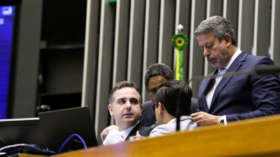 Pacheco e Lira mostraram-se favoráveis à meta de déficit zero (Roque de Sá/Agência Senado)