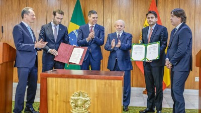 O presidente Lula recebeu o presidente do Governo da Espanha, Pedro Sánchez, nesta quarta-feira ( Ricardo Stuckert / Presidência)