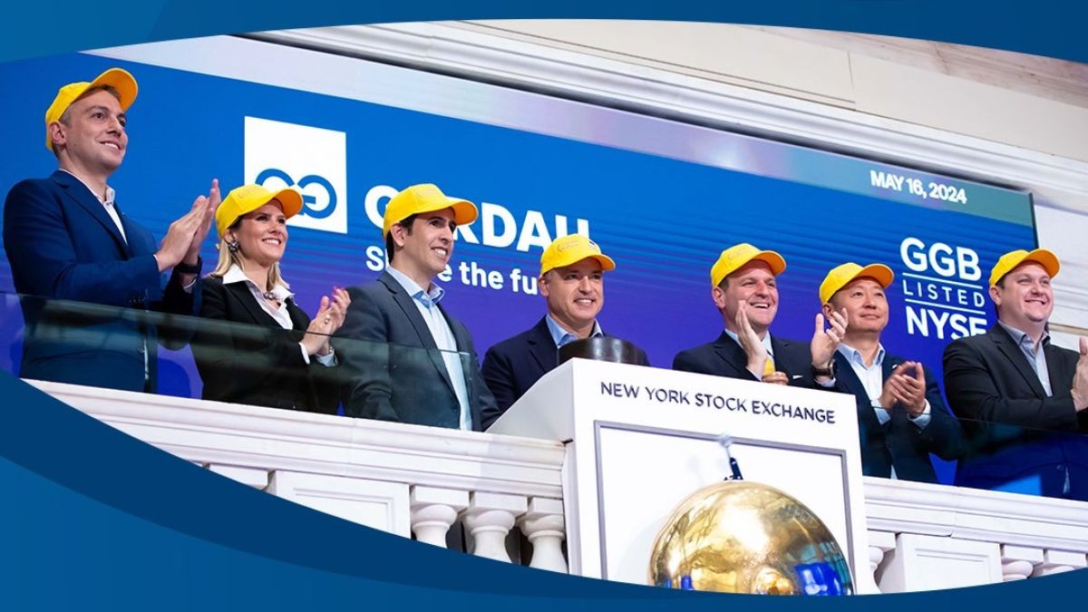 Diretoria da Gerdau participou do closing bell da Nyse (Reprodução/Redes sociais)