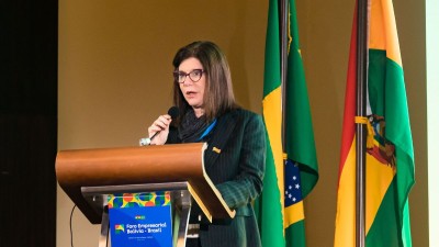 Magda Chambriard participou do Foro Empresarial Bolívia – Brasil (Divulgação/Petrobras)