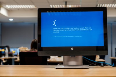 Tela azul do Windows. Foto: Shutterstock