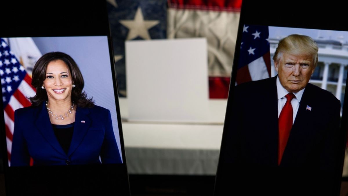 Kamala Harris e Donald Trump estão tecnicamente empatados nas pesquisas (Imagem: Shutterstock)