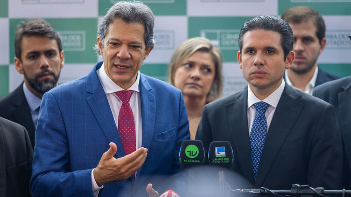 Haddad visitou o novo presidente da Câmara, Hugo Motta (Imagem: Diogo Zacarias/Fazenda)