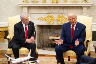 Trump e Netanyahu tiveram um encontro na Casa Branca recentemente (Imagem: Shutterstock)