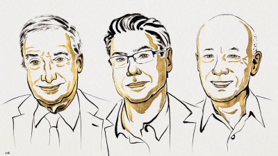 Joel Mokyr, Philippe Aghion e Peter Howitt levaram o Nobel de Economia de 2025 (Imagem: Divulgação/Nobel)