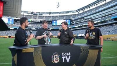 Na estreia do Brasil, o canal bateu 12,3 milhões de dispositivos simultâneos (Imagem: divulgação CazéTV)