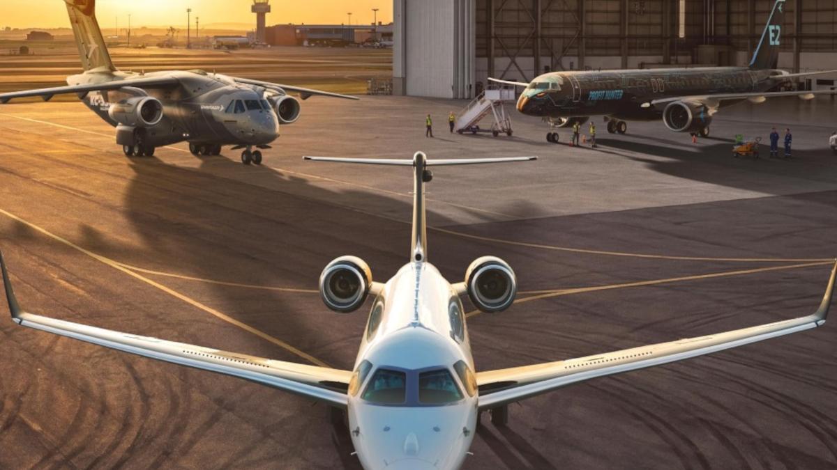 EMBJ3 segue tendo como carro-chefe a aviação comercial (Imagem: Divulgação/Embraer)