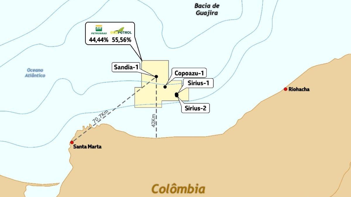 O poço Sandia-1 fica a 42 km da costa e é explorado junto à Ecopetrol (Imagem: Divulgação)