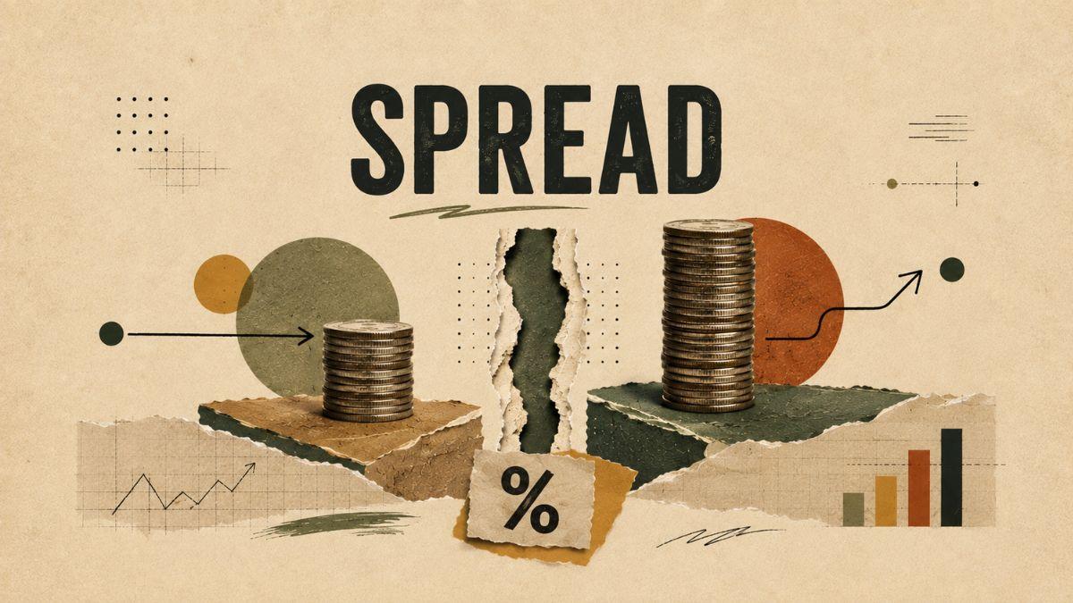 Spread bancário representa a diferença entre o custo de captação dos bancos e a taxa cobrada nas operações de crédito. (Imagem: Ilustração criada com Inteligência Artificial)