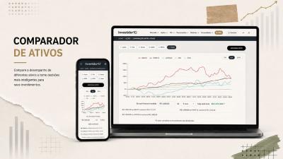Tudo o que você precisa saber sobre o comparador de ativos: Ações, FIIs, Stocks, BDRs, REITs. (Imagem: Investidor10)