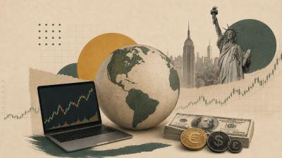 Saiba quais as corretoras internacionais para investir sem sair do Brasil. (Imagem: Ilustração criada com Inteligência Artificial)