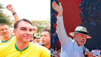 Flávio marca 43% das intenções de voto, enquanto Lula chega a 47% no 2º turno (Imagem: Vittor Sales/Ricardo Stuckert)