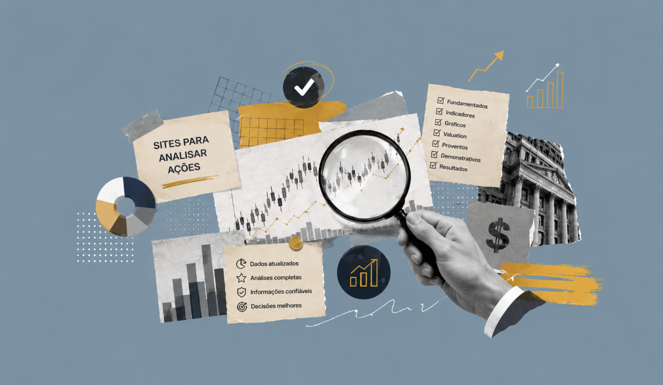 Conheça os 14 melhores sites para analisar ações. (Imagem: Ilustração criada com Inteligência Artificial)