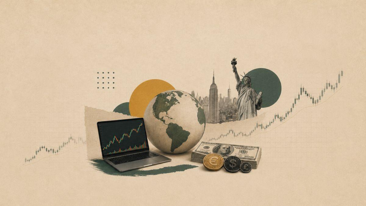 Saiba quais as corretoras internacionais para investir sem sair do Brasil. (Imagem: Ilustração criada com Inteligência Artificial)