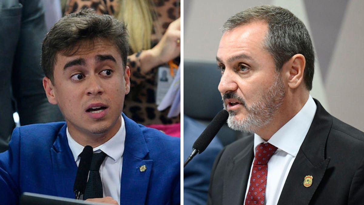 Nikolas Ferreira (esq.) enviou mensagens a Vorcaro e Andrei Rodrigues (dir.) foi citado em depoimento do banqueiro (Imagem: Senado)