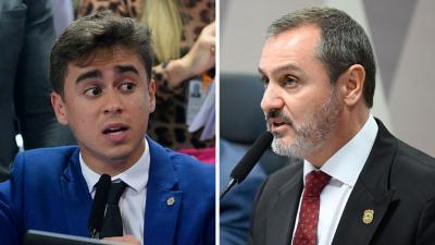 Nikolas Ferreira (esq.) enviou mensagens a Vorcaro e Andrei Rodrigues (dir.) foi citado em depoimento do banqueiro (Imagem: Senado)