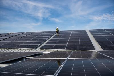Usinas solares sao geradoras de eletricidade renovável (Imagem: Shutterstock)