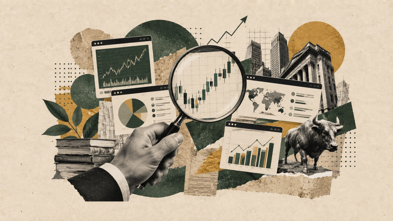 Conheça os 14 melhores sites para analisar ações. (Imagem: Ilustração criada com Inteligência Artificial)
