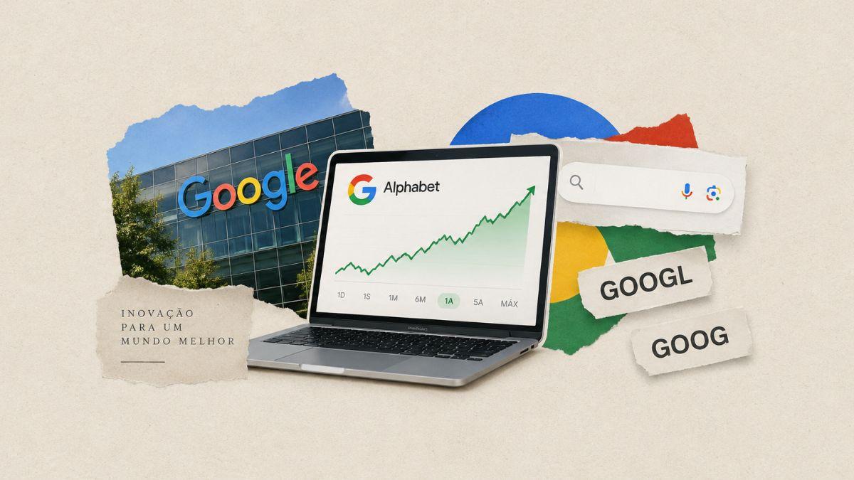 Ações da Alphabet - (Imagem: Ilustração criada com Inteligência Artificial)